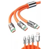 120W 3 İn 1 Uyumlu Silikon Şarj Kablosu Hızlı Şarj Kablosu