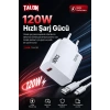 120W Hızlı Şarj Adaptörü Ve Kablo Seti Akıllı Çipli Güvenli Şarj Özellikli