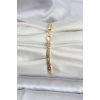 14K Gold Renk Kaplama Zirkon Taşlı Baget Model CM Kadın Bileklik