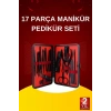 17 Parça El Ayak Bakım Seti Tırnak Temizleme Manikür Pedikür Cımbız Törpü Tırnak Makası