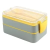 2 Bölmeli Çok Amaçlı 900 ml Kapasiteli Çatal Kaşıklı Dayanıklı Beslenme Kabı Yiyecek Kutusu - 1 Adet Stokta Olan Gönderilir
