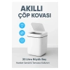 20L Akıllı Sensörlü Çöp Kovası UV Işık Koku Geçirmez Mutfak Banyo Ofis İçin
