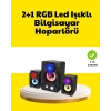 2.1 USB Bağlantılı Oyun Hoparlörü Renkli LED Işıklı