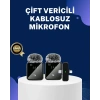 2in1 Kablosuz Yaka Mikrofonu iOS ve Android Uyumlu