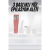 3 Başlıklı Yüz Kaş Epilasyon Aleti Değiştirilebilir Başlık Hassas Ciltlere Uygun
