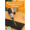 3 in 1 Şarjlı Kablosuz Vakumlu El Süpürgesi Araç, Ev ve Ofis İçin Güçlü Taşınabilir Mini Elektrikli Süpürge