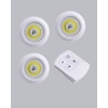 3 Lü Pilli Kablosuz Led Spot Lamba Seti Kumandalı Kolay Montaj Aydınlatma