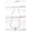 316L Çelik C Harfli Silver Renk İtalyan Zincirli Kolye