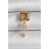 316L Çelik Gold Renk Sallantı Zirkon Taşlı Anahtar Model Nomination Charm