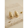 316L Çelik Gold Renk Taşlı Damla Model Küpe