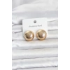 316L Çelik Gold Renk Top Model Kadın Küpe