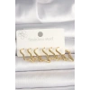 316L Çelik Gold Renk Yıldız Model Kadın Küpe Seti