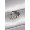 316L Çelik Gümüş Renk Zirkon Taşlı Kurdele Model Tragus Piercing