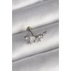 316L Çelik Gümüş Renk Zirkon Taşlı Tragus Piercing