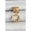 316L Çelik Sallantılı Zirkon Taşlı Kalp Model Gold Renk Nomination Charm