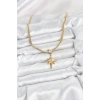 316L Çelik Zincir Gold Renk Kutup Yıldızı Model Kadın Kolye