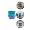 3D Kıvrımlı Mavi Vazo Modern Dekoratif Şık Ev Aksesuarı