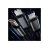 3in1 100w Hızlı Şarj Ve Data Kablosu, 1.2m Halat Örgü Kırılmaz Uç, Usb-c Lightning Micro Uyumlu, Dayanıklı Çoklu Cihaz Şarj Kablosu