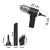 3in1 Araç İçi Kablosuz Şarjlı Mini El Süpürgesi Vakum ve Üfleme (5047)