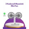 4 Kademeli Hız Ayarlı USB Şarjlı Çift Taraflı Masaüstü Vantilatör