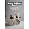 4lü Gri Mutfak Düzenleyici Kulplu Sepet Banyo Çamaşır Organizer Seti