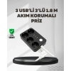 4.1A Hızlı Şarjlı Akım Korumalı 4 Priz ve 3 USB Çıkışlı Priz
