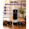 500 ml Isı Korumalı Çelik Termos ve Bardak Seti | Silikon Tabanlı, Şık ve Pratik