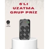 6’lı Grup Priz Termal Korumalı USB Type-C Çoklu Priz 2 Metre Kablo