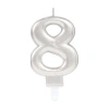 8 Rakam Mum Gümüş Renk Bx40