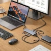 8in1 Type-C Çoklayıcı Hub HDMI 4K USB 3.0 SD TF Kart RJ45 Ethernet Dönüştürücü Adaptör (5047)
