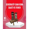 Ahşap Gövdeli Deniz Feneri Formlu Kum Saati – 15x20 cm Masa Dekoru