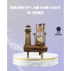 Ahşap Kum Saati ve Deniz Feneri Figürü Bir Arada – Ev & Ofis Dekorasyonu