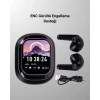 Akıllı Ekranlı Bluetooth 5.4 Kablosuz Kulaklık – Dokunmatik ve Şarj Kutulu