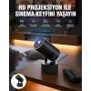 Akıllı Projeksiyon Cihazı Karaoke Mikrofonlu 1080P Android Yeni Nesil