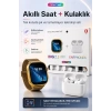 Akıllı Saat Ve Kablosuz Kulaklık Bir Arada Telefon Uyumlu Şık Hediye Seti