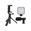 Akıllı Telefon Vlog Kiti Tripod Mini Mikrofonlu Telefon Tutucu