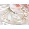 Altın Gold Renk Bekarlığa Veda Kristal Taş Bride Tacı İthal 16x10 Cm