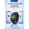 AMOLED Ekranlı Kablosuz Şarj Destekli Akıllı Saat Spor Modlu Bluetooth Uyumlu