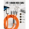 Android ve İOS Uyumlu 180 Derece Type-c Şarj Kablosu Yeni Nesil
