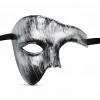 Antik Eskitme Gümüş Erkek Yarım Maske - Phantom &amp;amp; Balo Maskesi (5047)