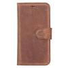 Apple iPhone 12 mini Uyumlu Deri Cüzdanlı Kılıf G2 Antik Kahve
