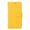 Apple iPhone 13 Pro Uyumlu Deri Cüzdanlı Kılıf Limon Sarı