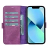 Apple iPhone 13 Uyumlu Deri Cüzdanlı Kılıf Rustik Mor