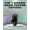 Araba Çift Bardak Tutucu 360° Dönebilen İkisi Bir Arada Ayarlanabilir
