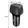 Araç İçi Hızlı Şarj Soketi 38W Oto Çakmaklık Type-C Araba Çakmaklık