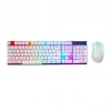 Beyaz Gökkuşağı Işıklı Usb Kablolu Oyuncu Klavye - Mouse Set Bx40