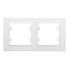 Beyaz İkili Çerçeve - Priz ve Anahtar İçin Uyumlu Çerçeve