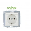 Beyaz Topraklı Kapaklı Priz Çerçevesiz Grano - Priz ve Anahtar İçin Uyumlu Çerçeve
