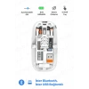 Bluetooth USB Çift Modlu Sessiz Mouse, Şeffaf Mıknatıslı Kapaklı, Type-C Şarjlı, DPI Ayarlı, Kablosuz 10m Çekim Mesafeli, Masaüstü Kısayol Tuşlu, Taşınabilir Şarjlı Mouse Beyaz