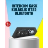 BT22 Motosiklet Kask İçi Bluetooth Kulaklık İnterkom Destekli